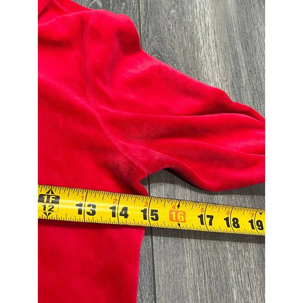 Juicy Couture Hoodie zip up velvet Y2K preppy Womens Red S petite A006837 - Picture 10 of 11